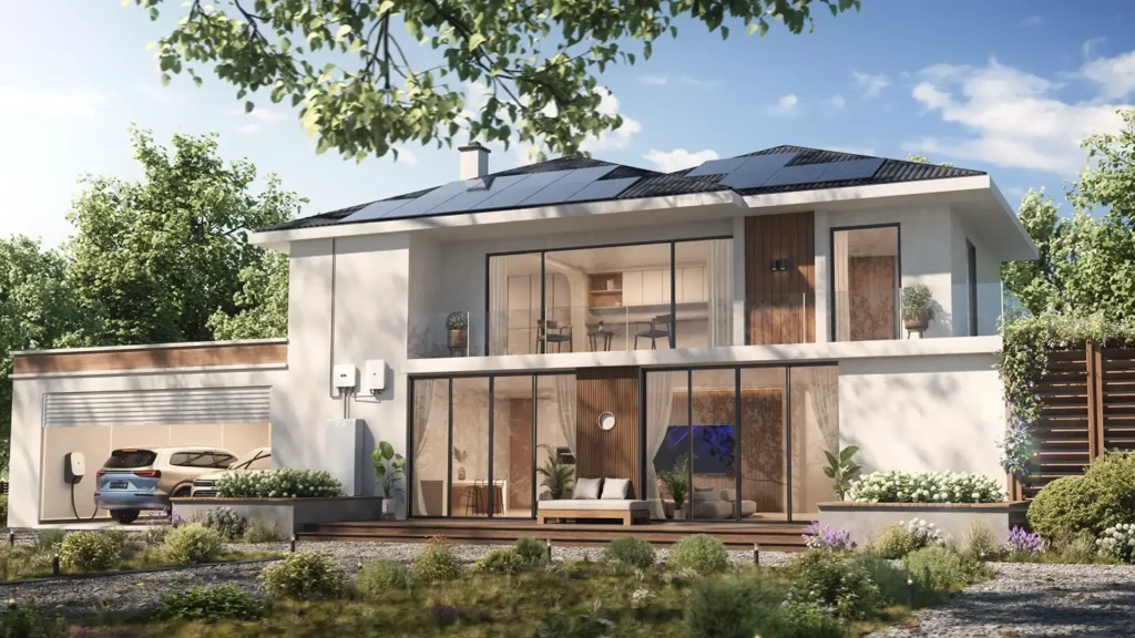 Huawei hus med solceller och batteri